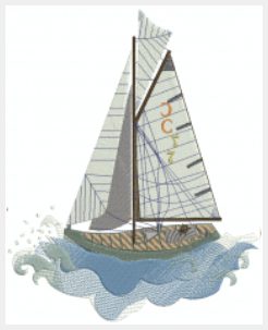 A sailboat embroidery design