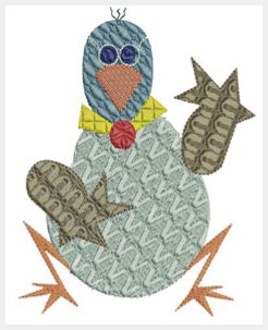 A bird figure embroidery design