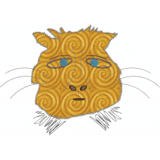 A cat head embroidery design