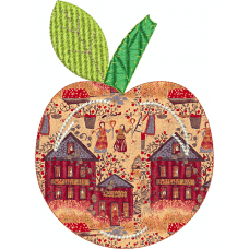 A printed apple embroidery design