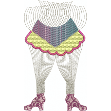 A skirt and legs embroidery design