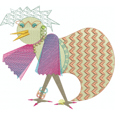 A fashionista bird embroidery design