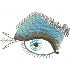 A blue eye charm embroidery design