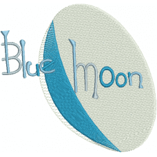 A blue moon embroidery design