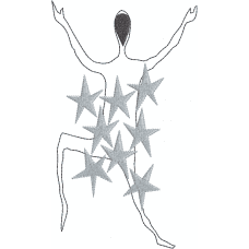 A dancer with stars embroidery design