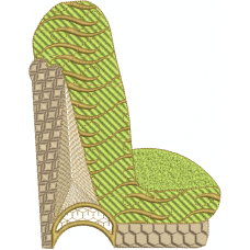 A high lines shoe embroidery design