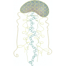 A honeycomb jellyfish embroidery design