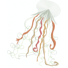 A jellyfish embroidery design