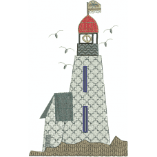 A lighthouse embroidery design