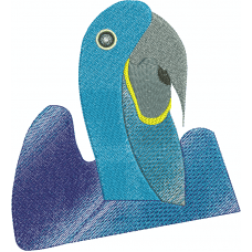 A parrot head embroidery design