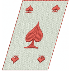 A queen of spades card embroidery