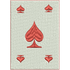 A queen of spades card embroidery