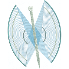 A radio wave butterfly embroidery