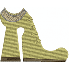 A green shoe embroidery design