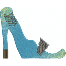 A blue shoe embroidery design