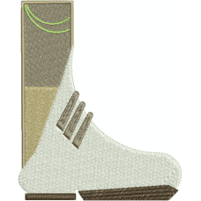 A gray and brown shoe embroidery design