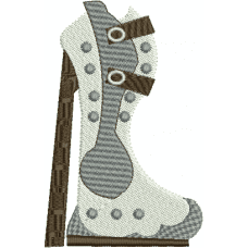 A buckled shoe embroidery design