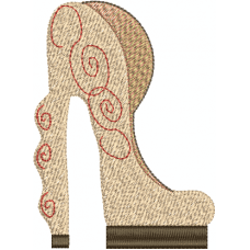 A brown shoe embroidery design