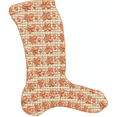 A sock with flower prints embroidery design