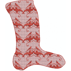 A holiday sock embroidery design