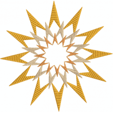 A sun burst embroidery design