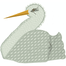 A swanny bird embroidery design