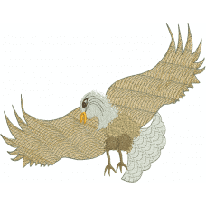 A swooping eagle embroidery design