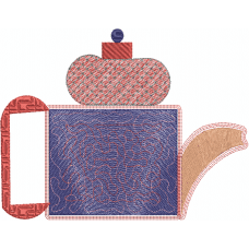 A square tea pot embroidery design