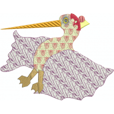 A tipsy birdie embroidery design