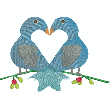 Two loving birds embroidery design