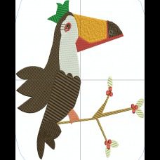 A toucan embroidery design